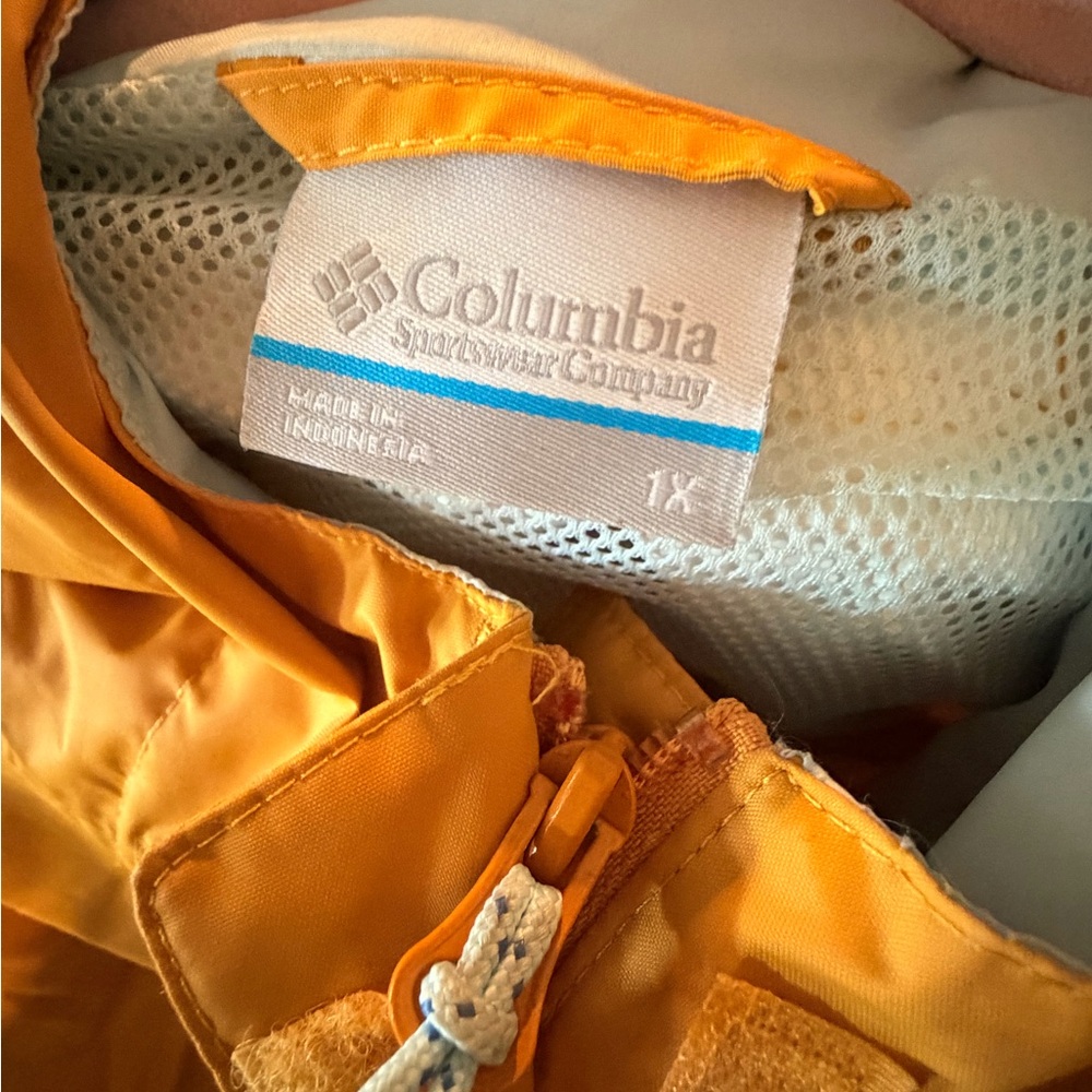 Columbia Bright Yellow Hooded Rain Jacket - Picture 6 of 6